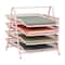 Mind Reader 4-Tier Paper Tray Organizer, Desktop File Sorter with Handle, Document Storage, Slide-Out Trays, Metal Mesh, Pink